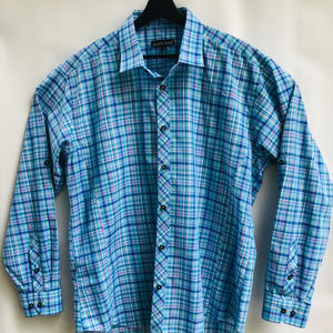 Jared Lang Men's Plaid Shirt with Sleeve Strap